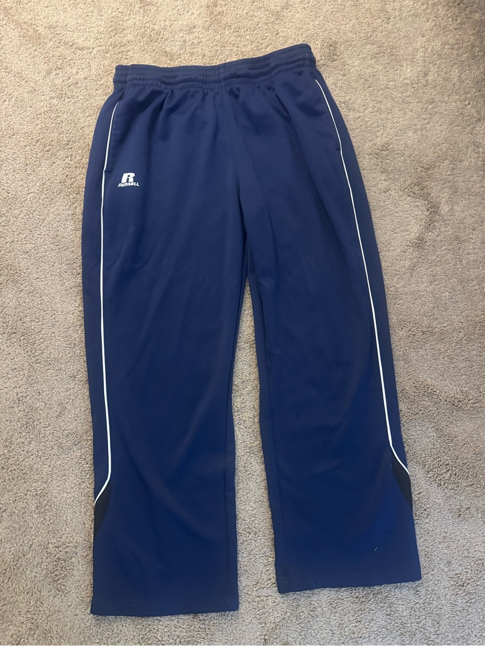 Russell Athletic Navy Blue Kids Joggers with White Piping